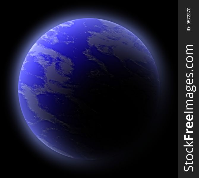 3d rendered planet over black background. 3d rendered planet over black background