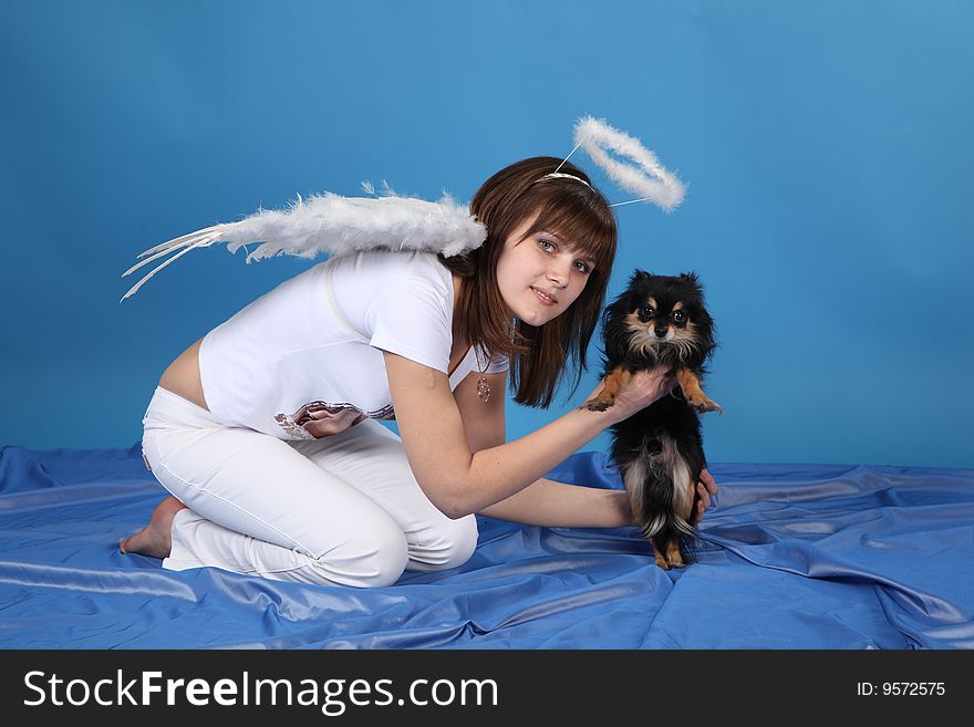 The Girl An Angel And Doggy