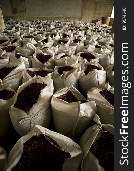 Storage and drying of the chili peppers, prepping for market. Storage and drying of the chili peppers, prepping for market.