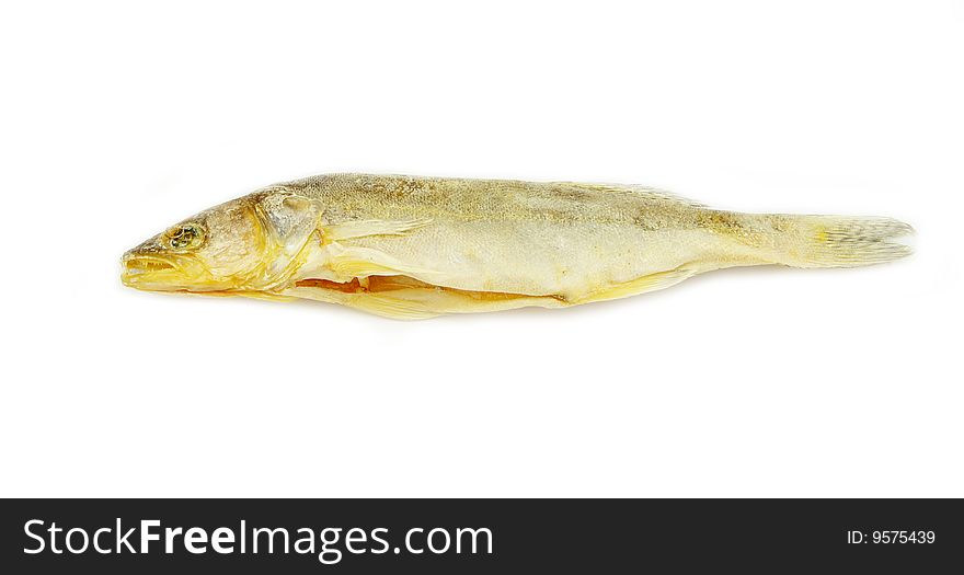 Three roach fishes isolated on the white background