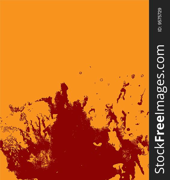 Orange ink blot, vector illustration