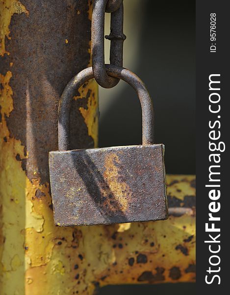 Lock rusty metal texture background