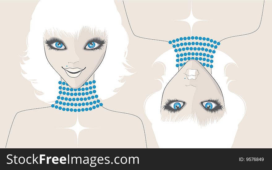 Two blond girls, vector illustration. Two blond girls, vector illustration