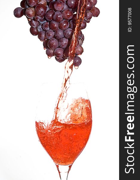 Red wine.Creative splashing wine.