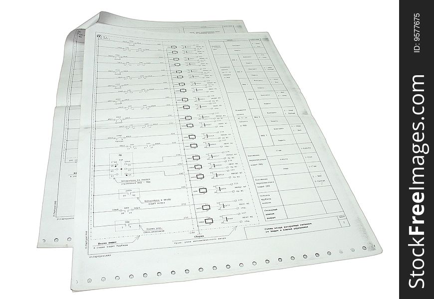 Two papers with electronic schemes isolated