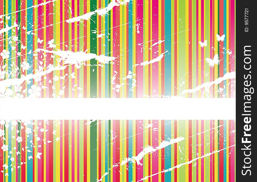 Floral Stripes Background