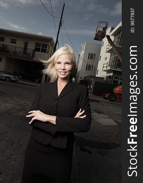 Businesswoman in the street