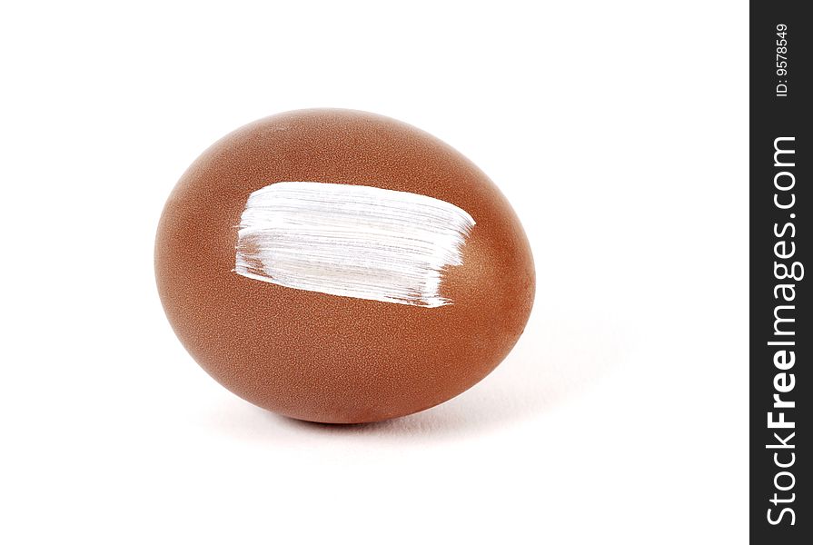 Egg with advertising white space painted. Egg with advertising white space painted