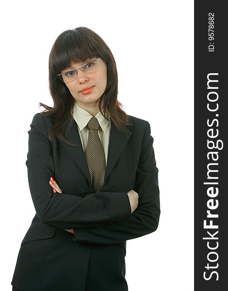 Business woman isolated on a white background
