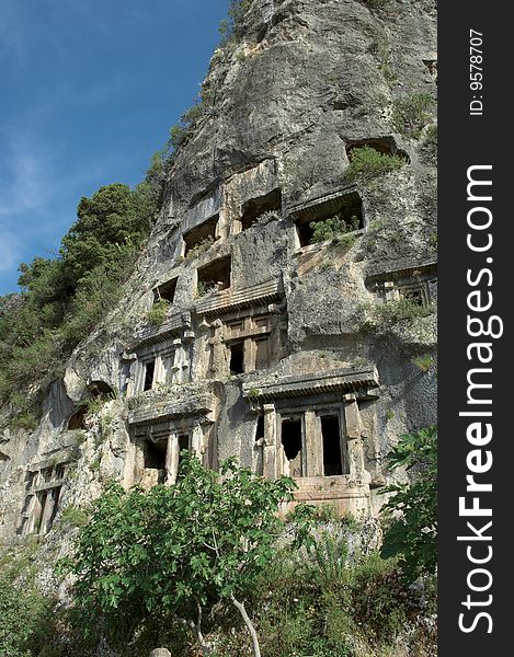 Lykian Rock Tombs, Fethiye, Turkey