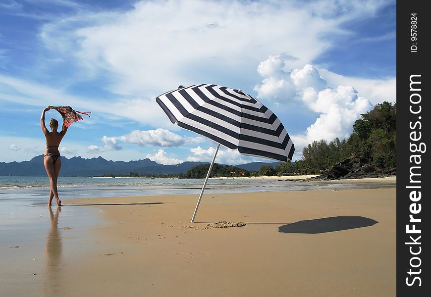 Beach scene. Langkawi island, Malaysia