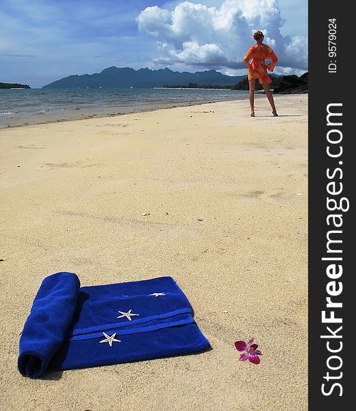 Young woman on a beach