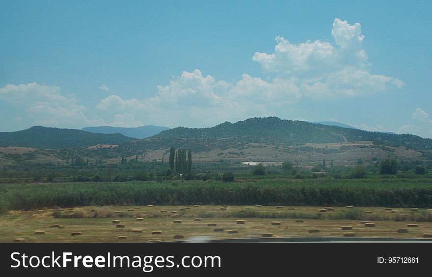 Mountain with clouds view in the morning from Denizli highway, Turkey / TÃ¼rkiye.