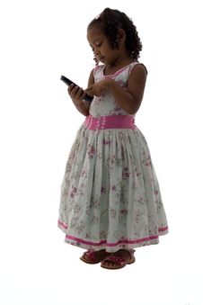 Little Girl Making A Phone Call Stock Photography Little Girl Making A Phone Call Stock Photography