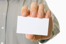 Business Man Holding Visiting Card Stock Photography