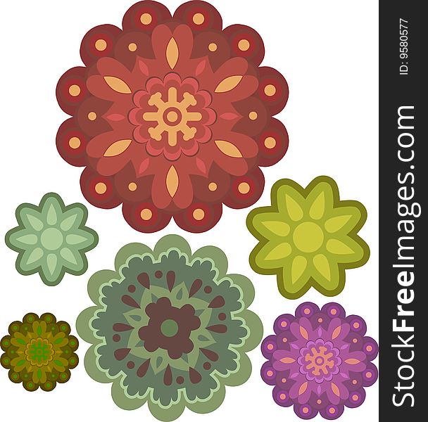 Vector flowers - autumn design elements. Vector flowers - autumn design elements