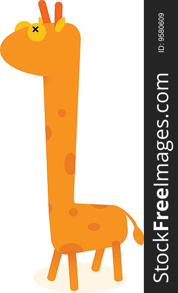 Cartoon Orange Giraffe