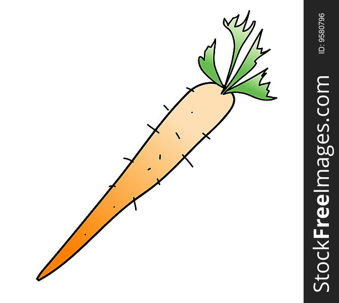 A childish vector illustration of a carrot isolated on white background.