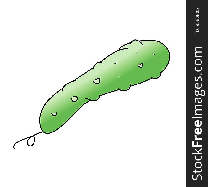 A childish vector illustration of a cucumber isolated on white background.