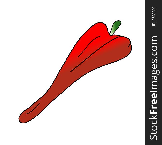 A childish vector illustration of a hot pepper isolated on white background.