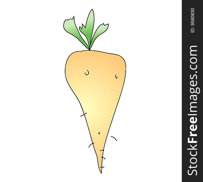 A childish vector illustration of a parsnip isolated on white background.