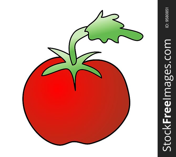 A childish vector illustration of a tomato isolated on white background.