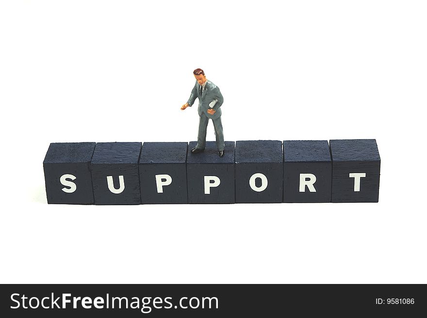 A helpdesk employee on the word support