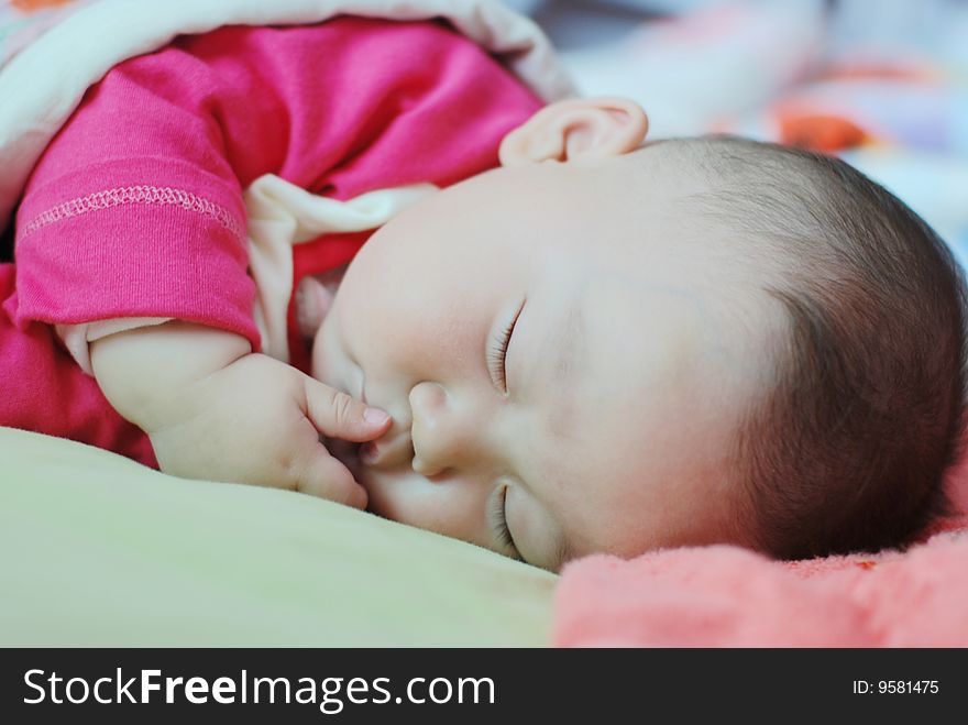 Cute little baby boy sleeping quietly. Cute little baby boy sleeping quietly