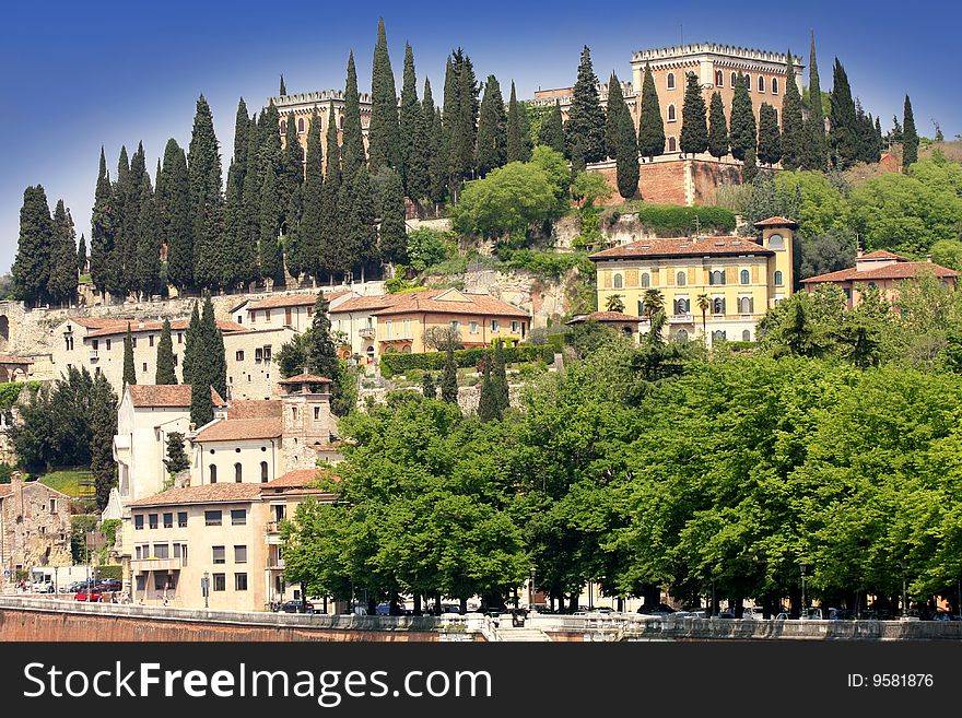 Details panoramic view of Verona, Italy