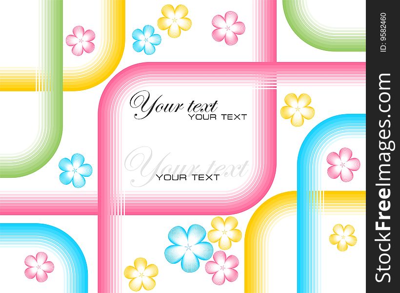 Pink striped frame on a white background