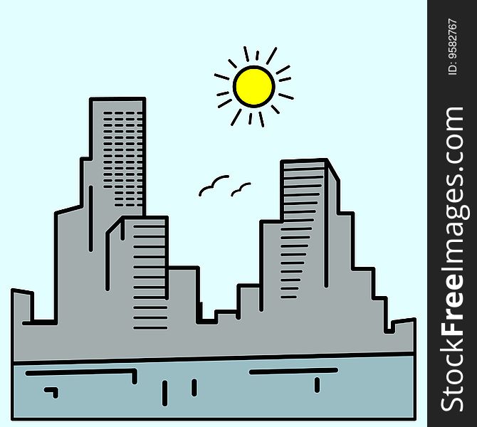 Big city skyline- vector illustration. Big city skyline- vector illustration