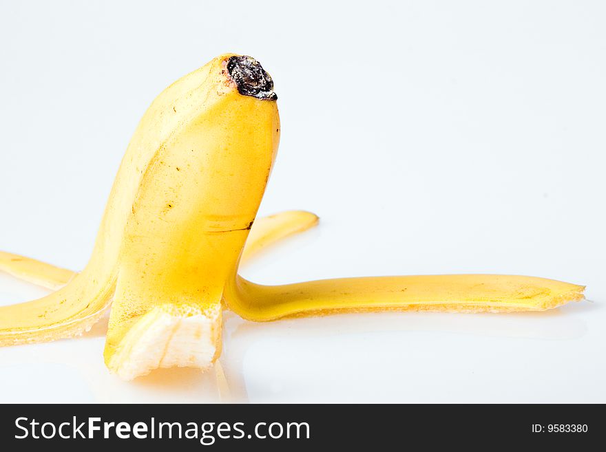 Peel of banana close up.