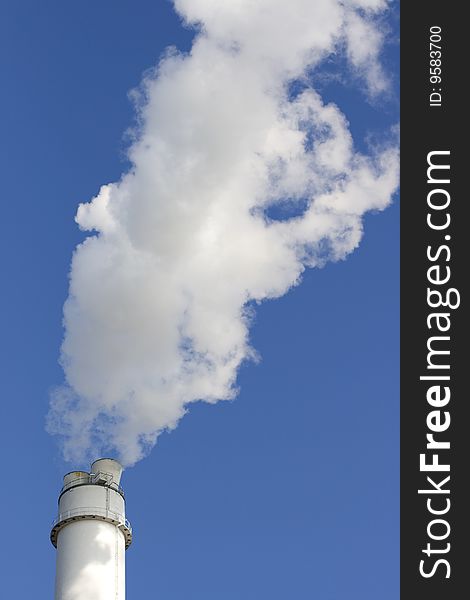 Factory chimney, power station, smoke pollution. Factory chimney, power station, smoke pollution.