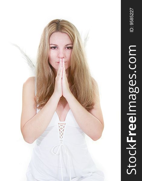 Praying angel girl