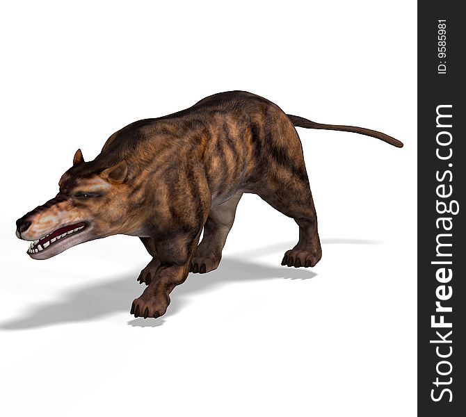 Dangerous dinosaur Andrewsarchus With Clipping Path over white