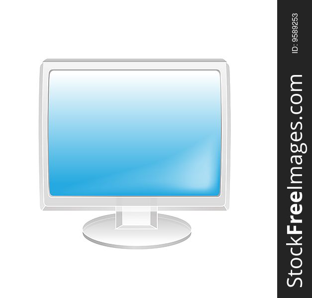 An LCD monitor on white background. An LCD monitor on white background