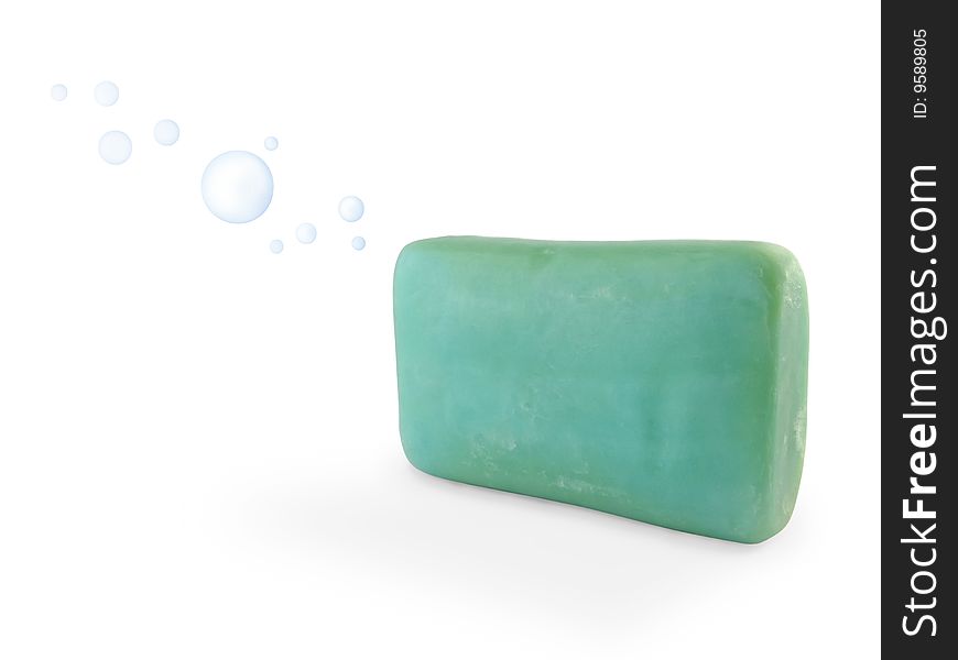 Natural soap with bubbles.Soap without chemical additives.