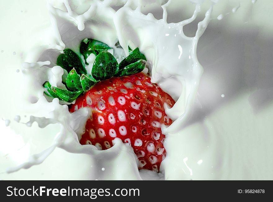 Strawberry, Strawberries, Whipped Cream, Fruit