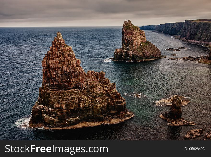 Coast, Rock, Sea, Stack