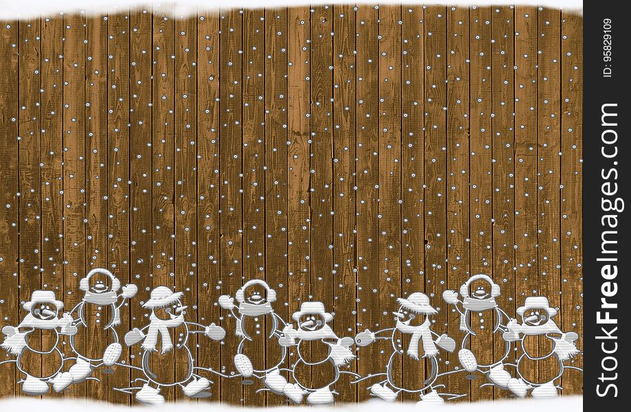 Christmas, Snowmen, Rustic, Snow