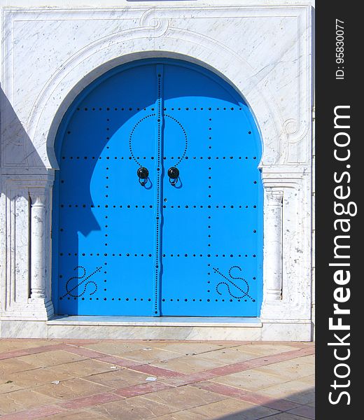 Blue, Arch, Architecture, Door