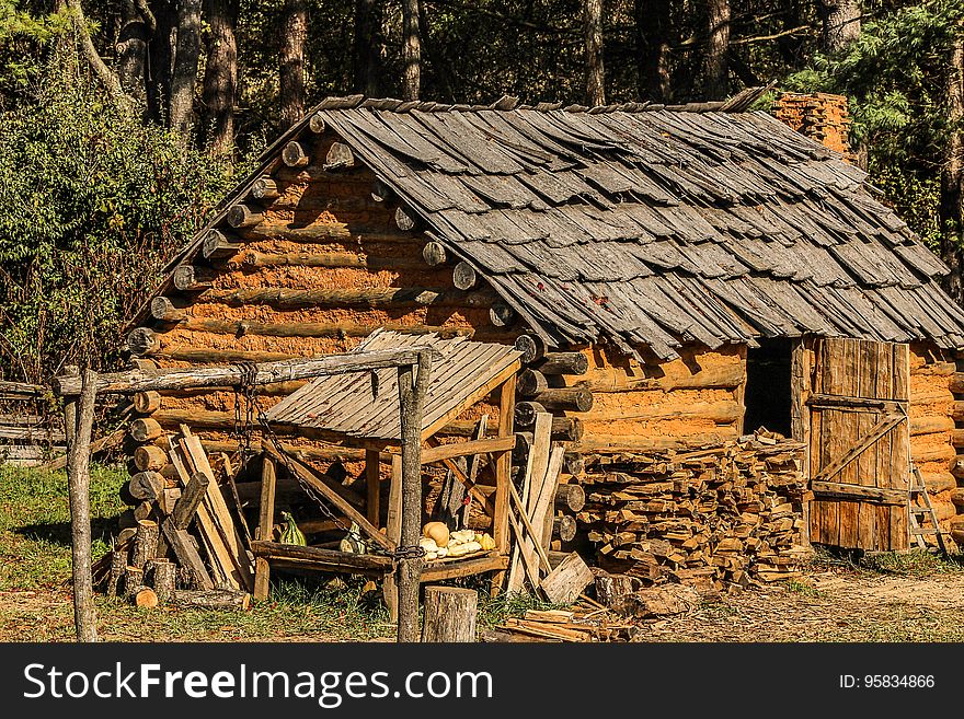 Log Cabin, Hut, Shack, Rural Area