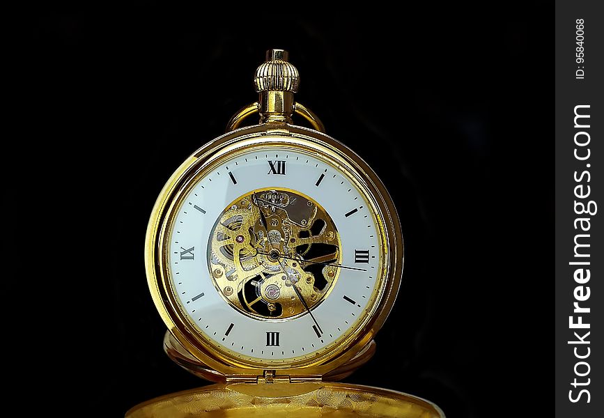 Watch, Clock, Metal, Brass