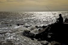 Sunset Fishing Stock Photos