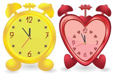 Two Alarm Clocks Royalty Free Stock Photo