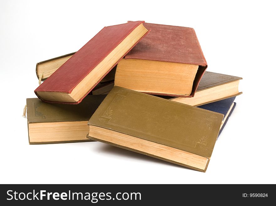 Pile Of Books - Isolated On White Background