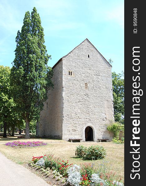 The only building what is left of the castle (which is now a park) of Rothenburg ob der Tauber - the Blasiuskapelle. The only building what is left of the castle (which is now a park) of Rothenburg ob der Tauber - the Blasiuskapelle