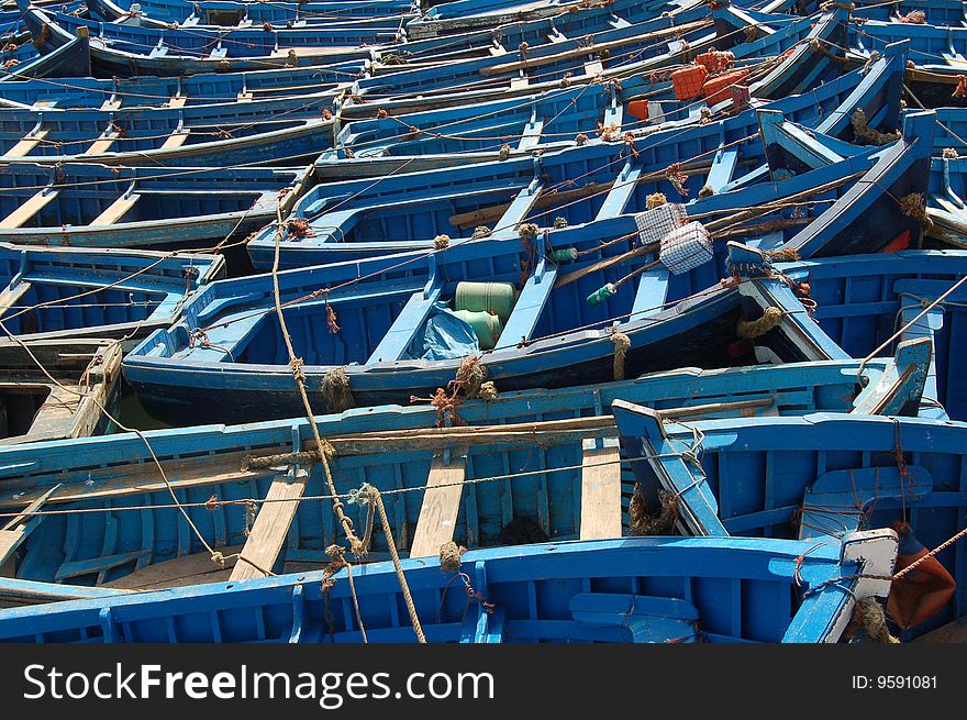 Fishing boats in Essaouira north Atlantic Morocco North Africa