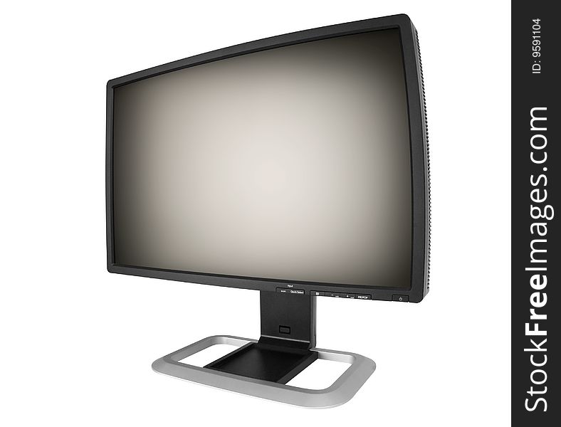 Futuristic monitor on white background