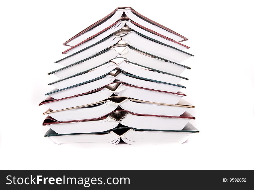 Books on a white background